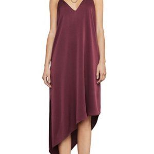 BCBGMAXAZRIA Portwine (Burgundy) Elana Asymmetrical Tank Cocktail Dress | Size L